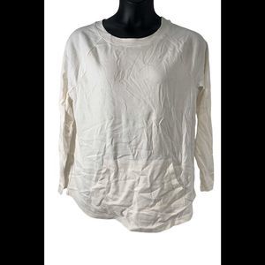 Isaac Mizrahi Live! Essentials Wide Crew-Neck Top with Pocket Ivory - Regular